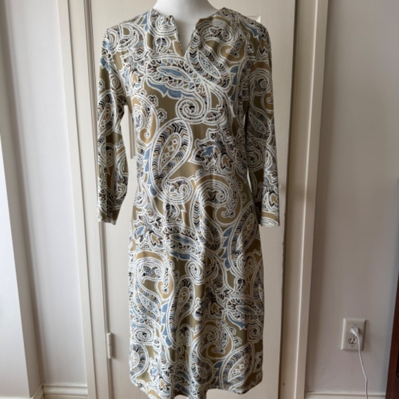 J. McLaughlin Carly Sheath Dress - Taupe Paisley - Sz S - Picture 3 of 6